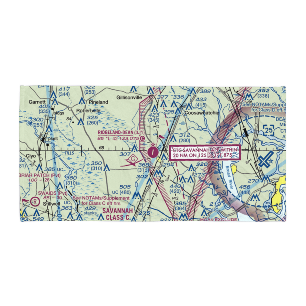 Ridgeland-Claude Dean Airport (3J1) VFR Sectional Towel 