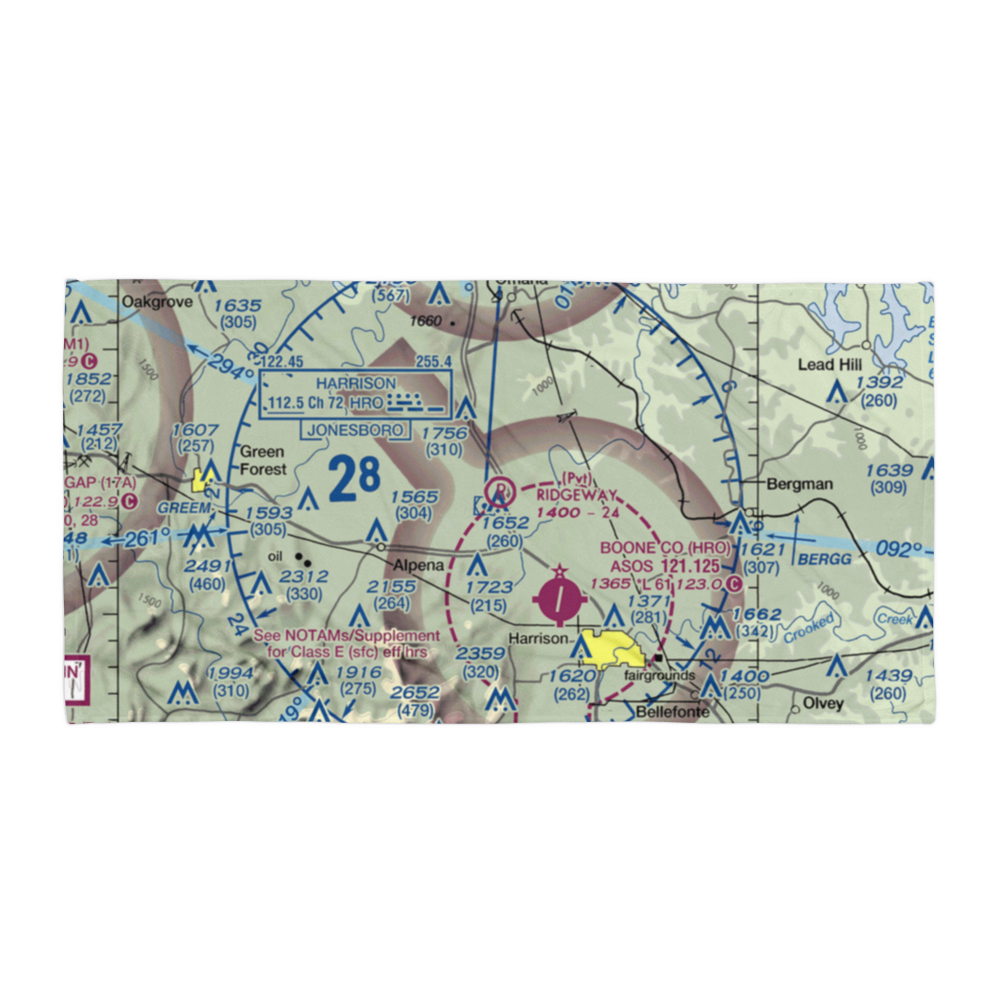 Ridgeway Field (3AR2) VFR Sectional Towel 