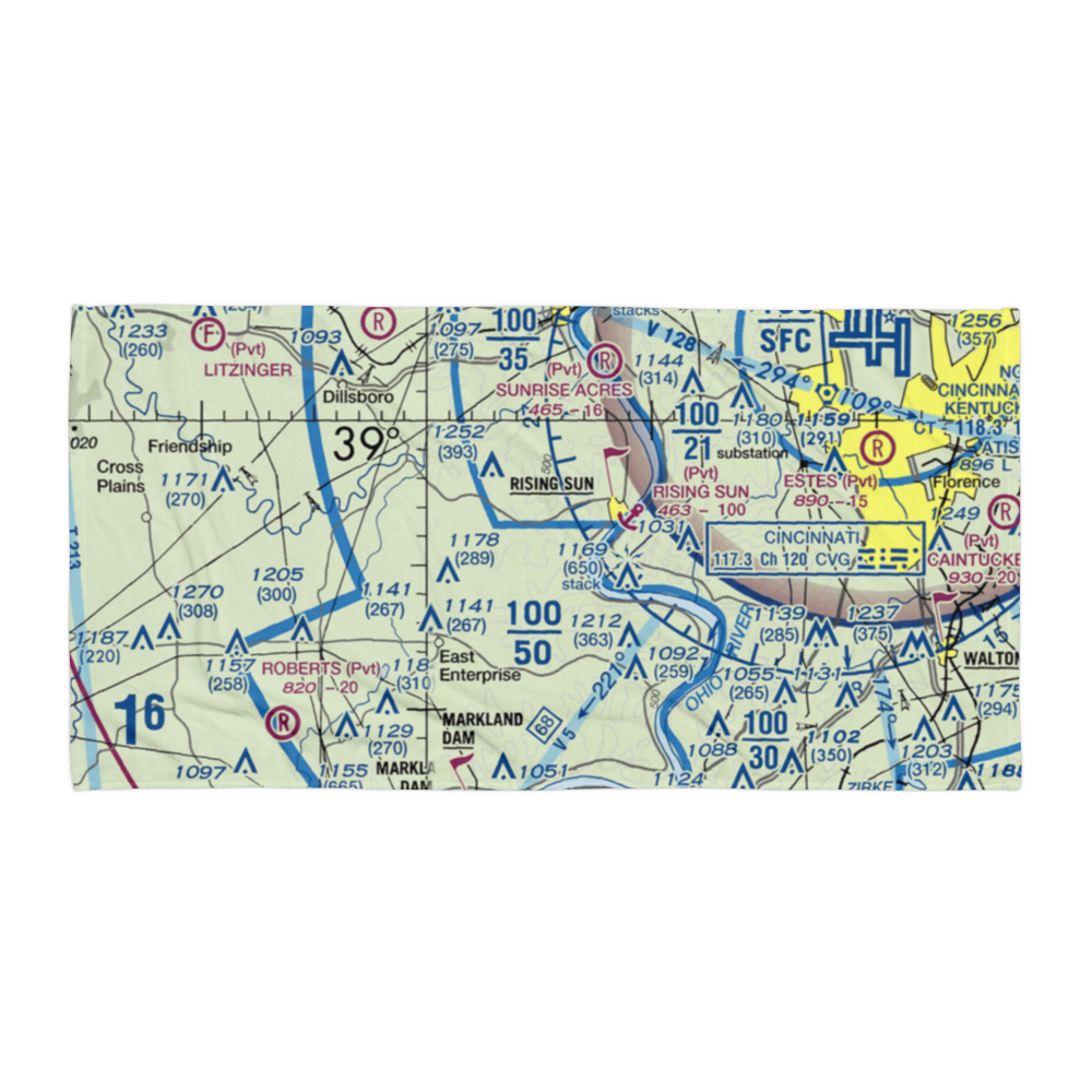 Rising Sun Airport (31II) VFR Sectional Towel 