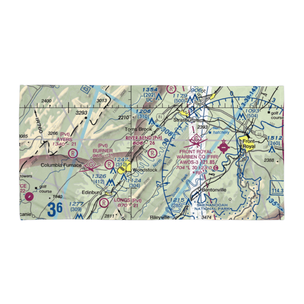 River Bend Airport (VA58) VFR Sectional Towel 