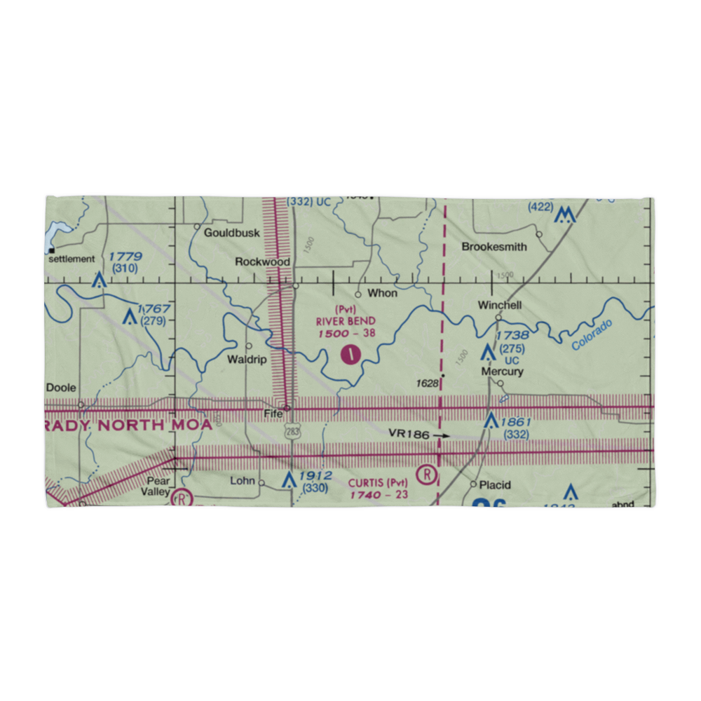 River Bend Ranch Airport (94TX) VFR Sectional Towel 