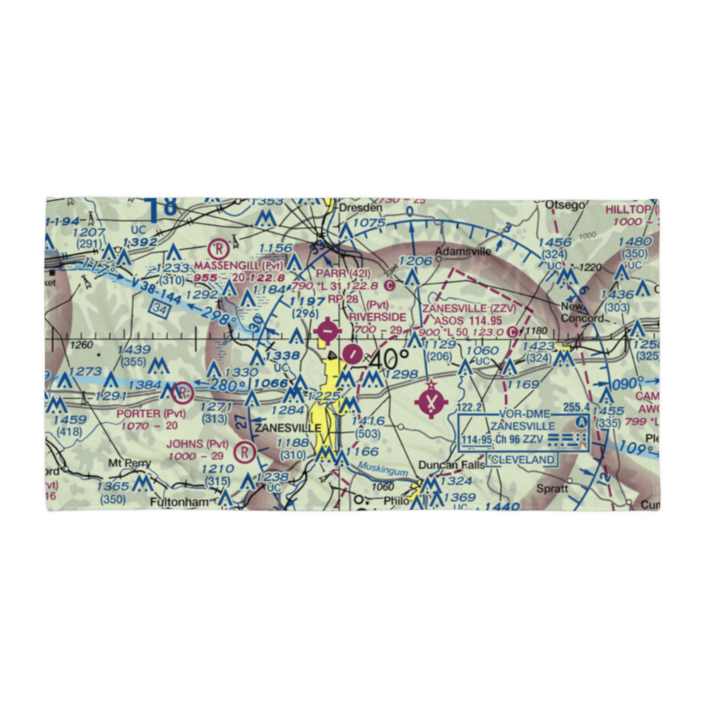 Riverside Airport (OH36) VFR Sectional Towel 