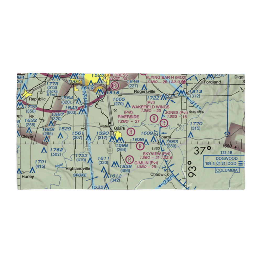 Riverside Landings Airport (6MO7) VFR Sectional Towel 