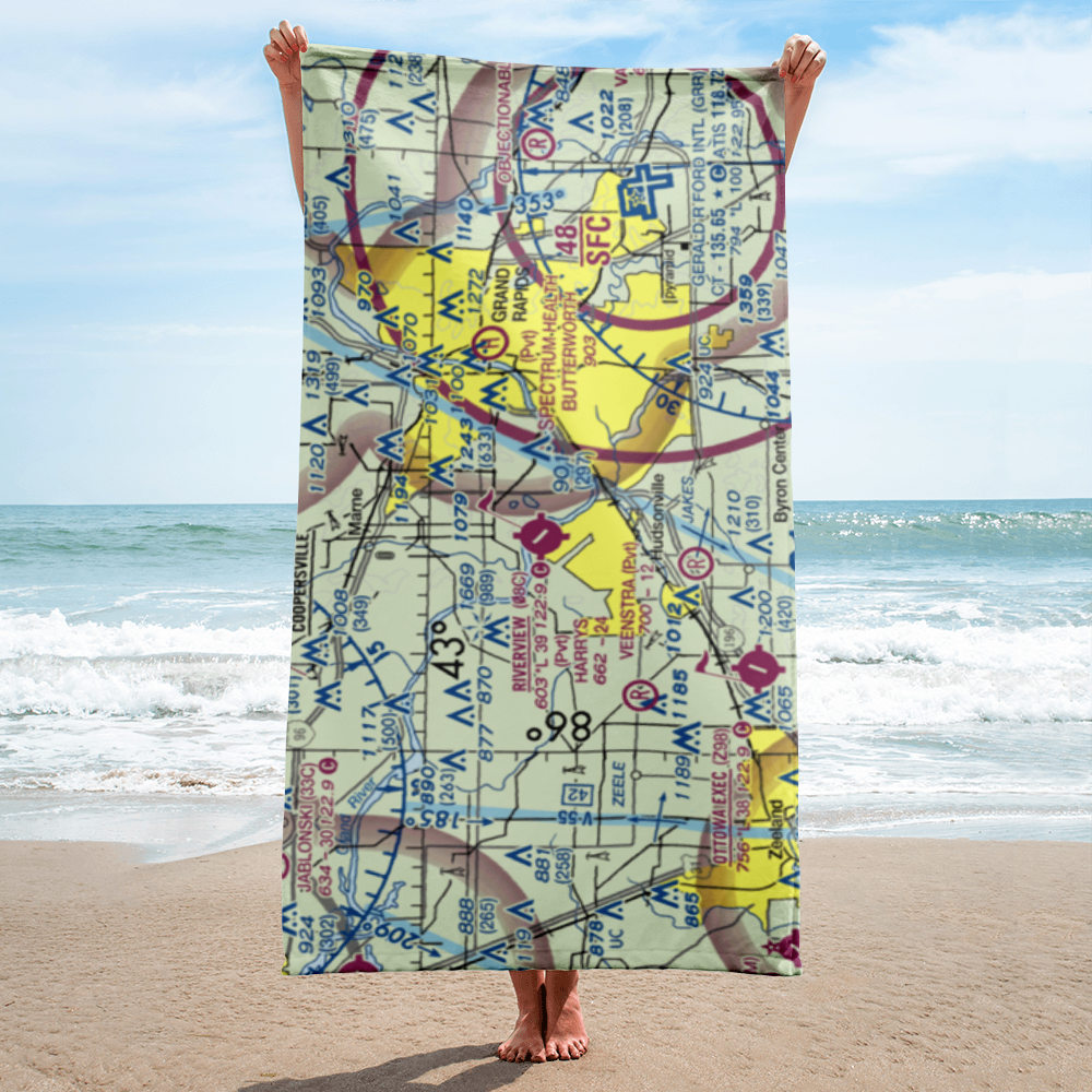Riverview Airport (08C) VFR Sectional Towel 