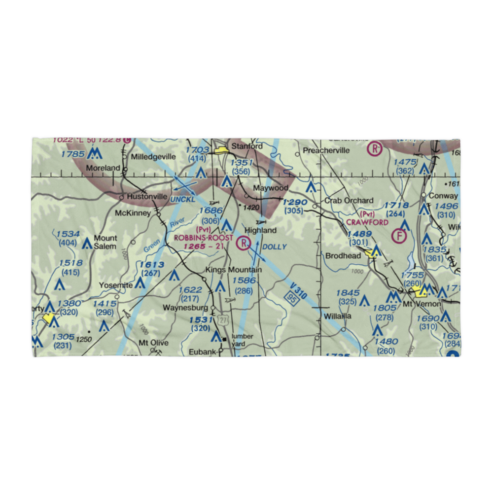 Robbins Roost Airport (00KY) VFR Sectional Towel 