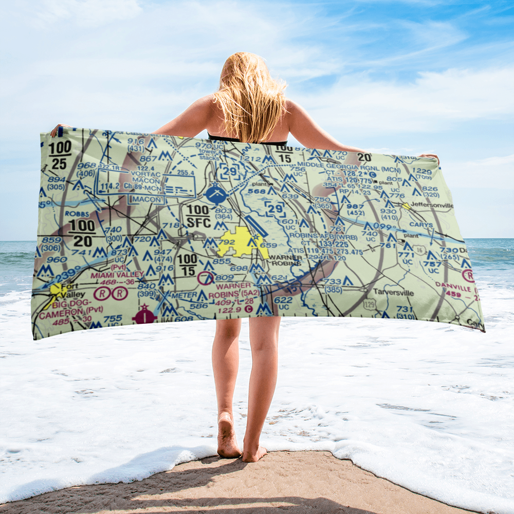 Robins Air Force Base (WRB) VFR Sectional Towel 