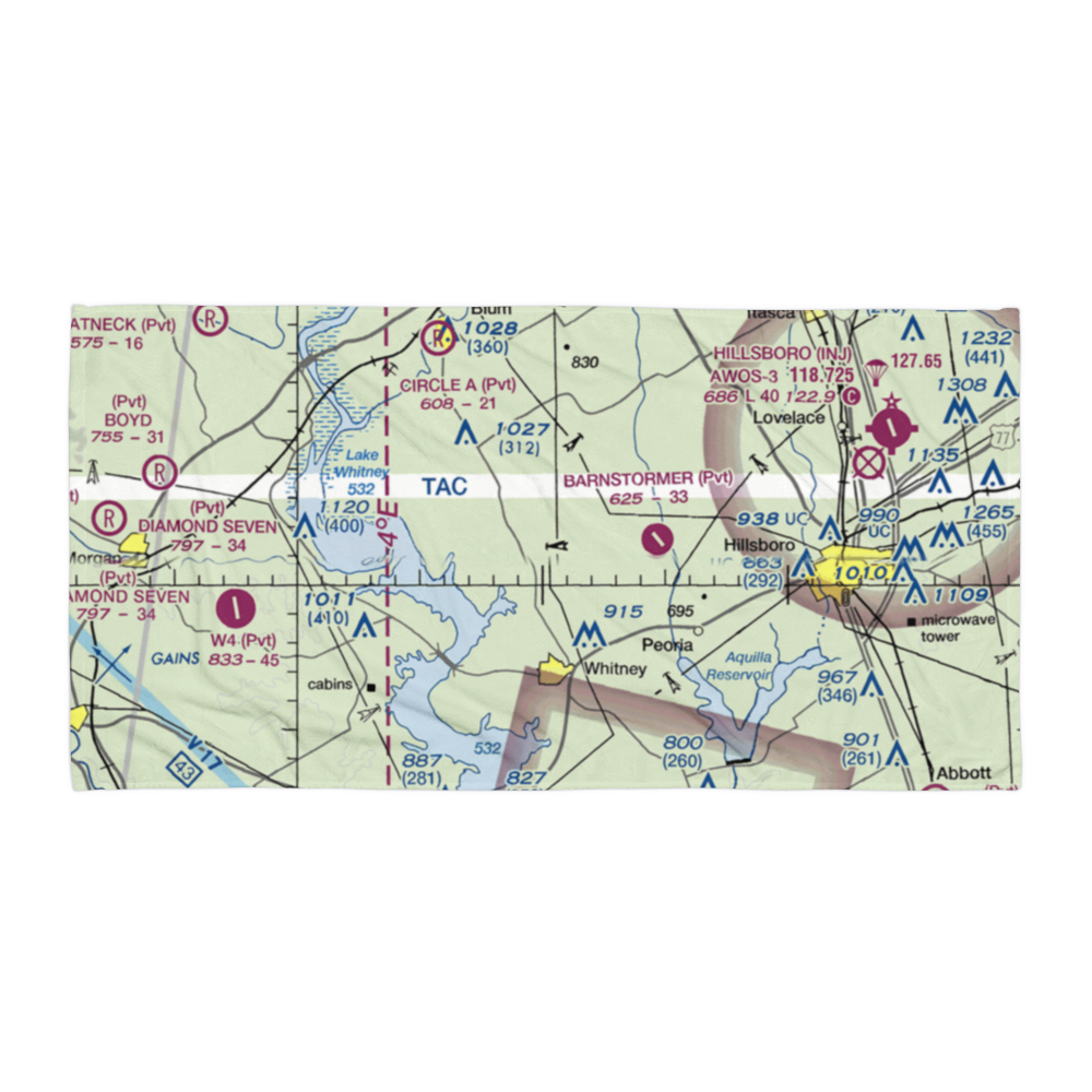 Rocking A Airport (78TE) VFR Sectional Towel 