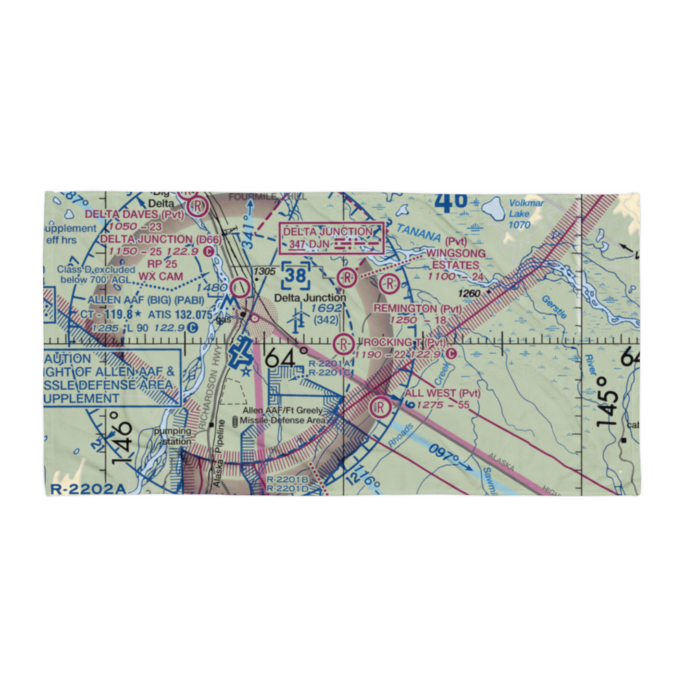 Rocking T. Ranch Airport (11AK) VFR Sectional Towel 