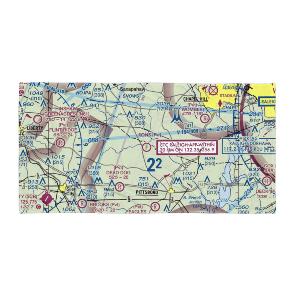 Ron's Ultralight Field (1NC1) VFR Sectional Towel 