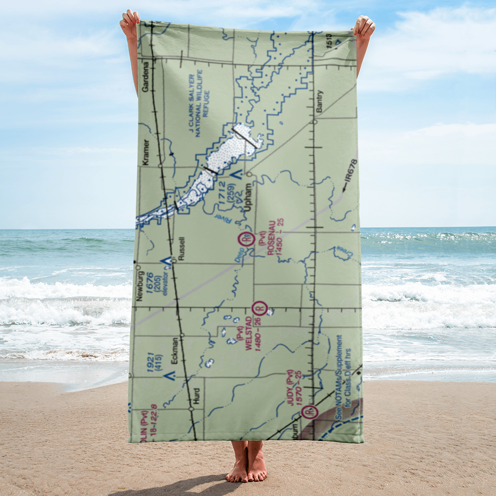 Rosenau Airport (21ND) VFR Sectional Towel 