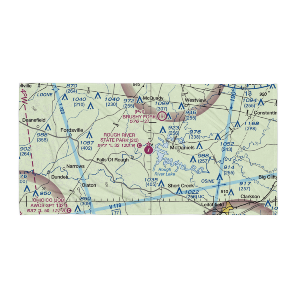 Rough River State Park Airport (2I3) VFR Sectional Towel 