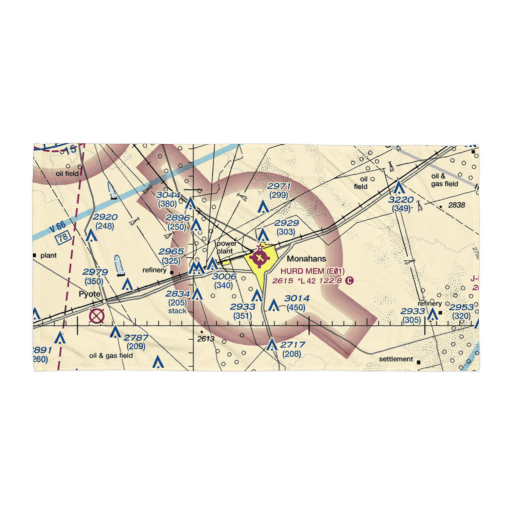 Roy Hurd Memorial Airport (E01) VFR Sectional Towel 