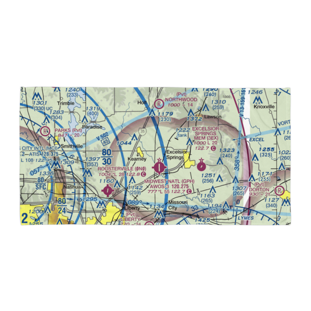 Royal Wood Aerodrome (20MO) VFR Sectional Towel 