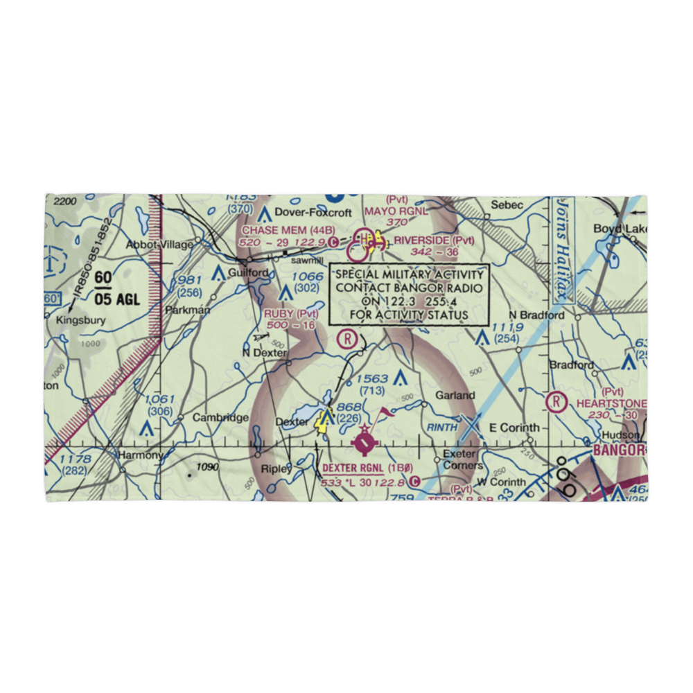 Ruby Field (ME32) VFR Sectional Towel 