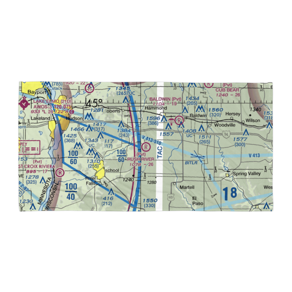 Rush River Airport (WI29) VFR Sectional Towel 