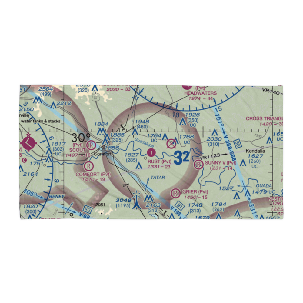 Rust Field (8XS9) VFR Sectional Towel 