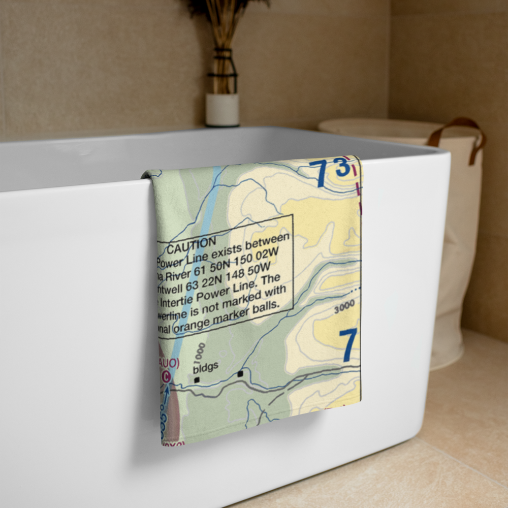 Rustic Wilderness Airport (02AK) VFR Sectional Towel 