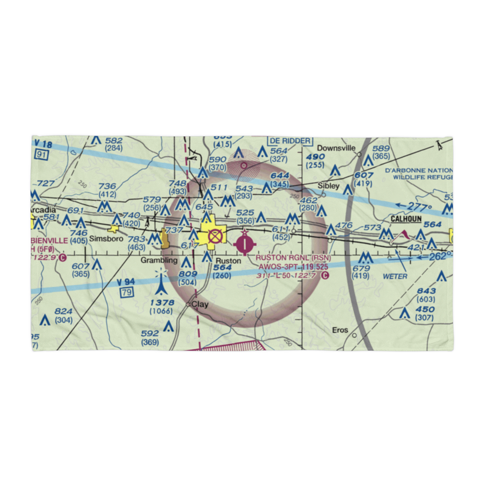 Ruston Regional Airport (RSN) VFR Sectional Towel 