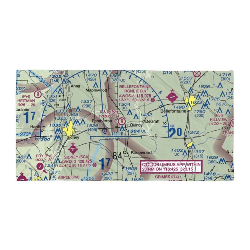 S and S Field (1OH1) VFR Sectional Towel 