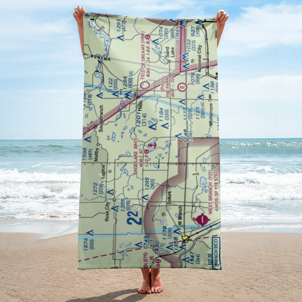 Sage Lake Seaplane Base (M47) VFR Sectional Towel 