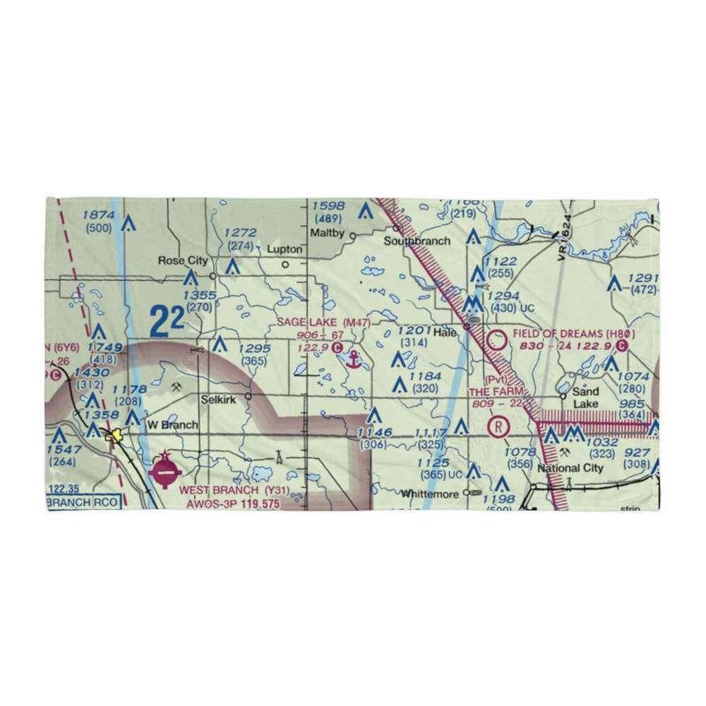 Sage Lake Seaplane Base (M47) VFR Sectional Towel 
