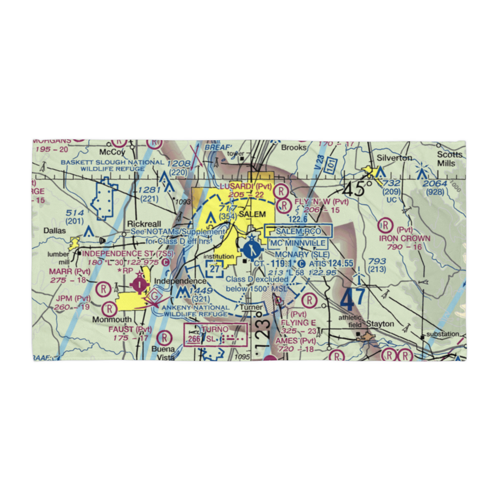Salem Municipal Airport/McNary Field (SLE) VFR Sectional Towel 