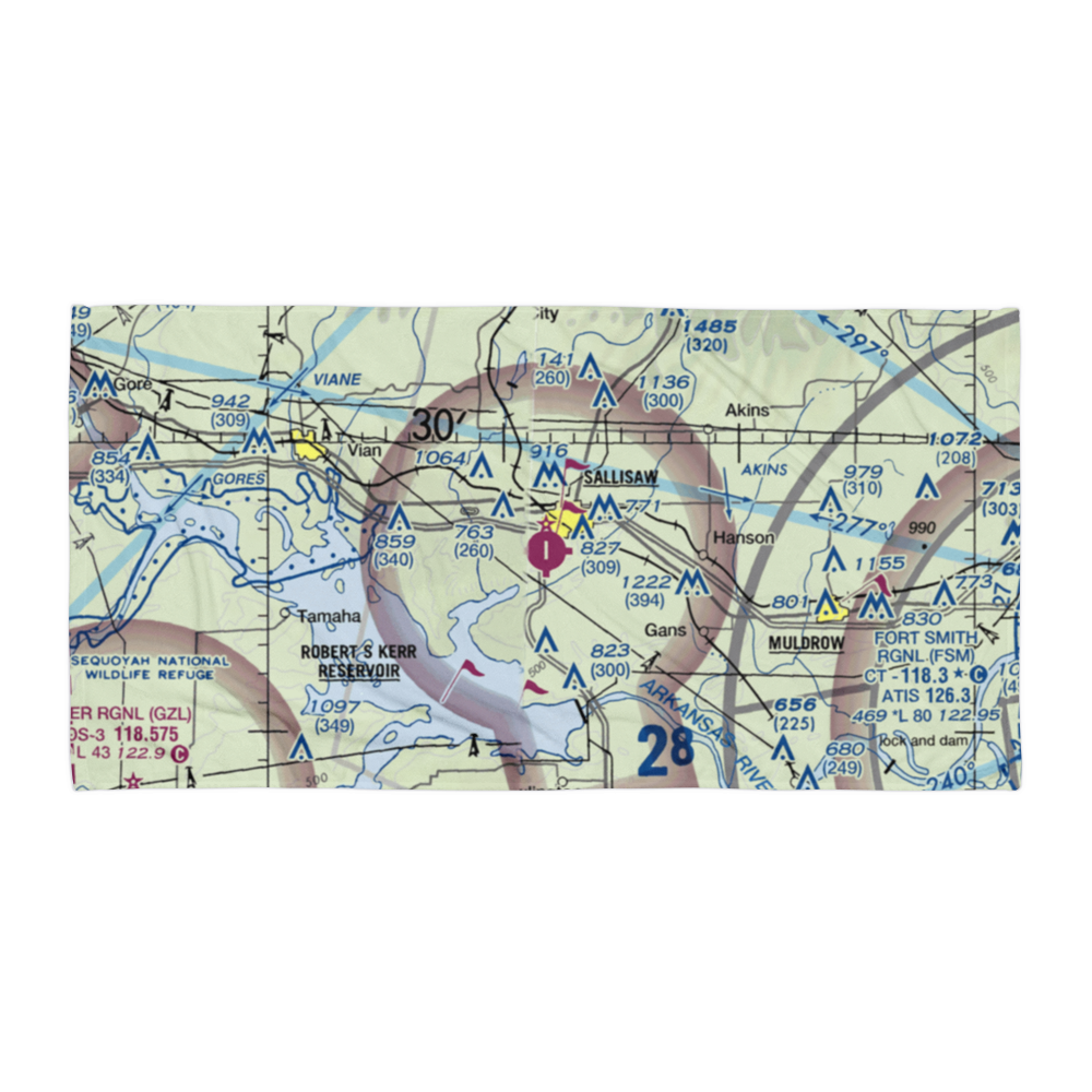 Sallisaw Municipal Airport (JSV) VFR Sectional Towel 