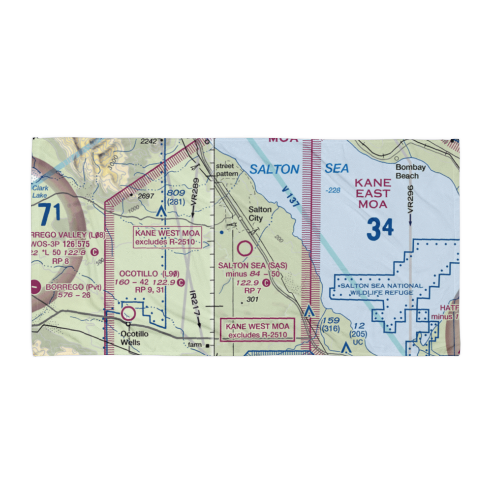 Salton Sea Airport (SAS) VFR Sectional Towel 