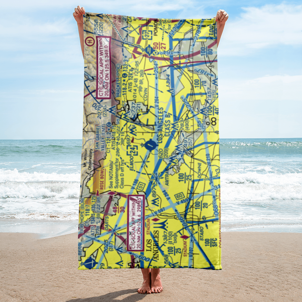 San Gabriel Valley Airport (EMT) VFR Sectional Towel 