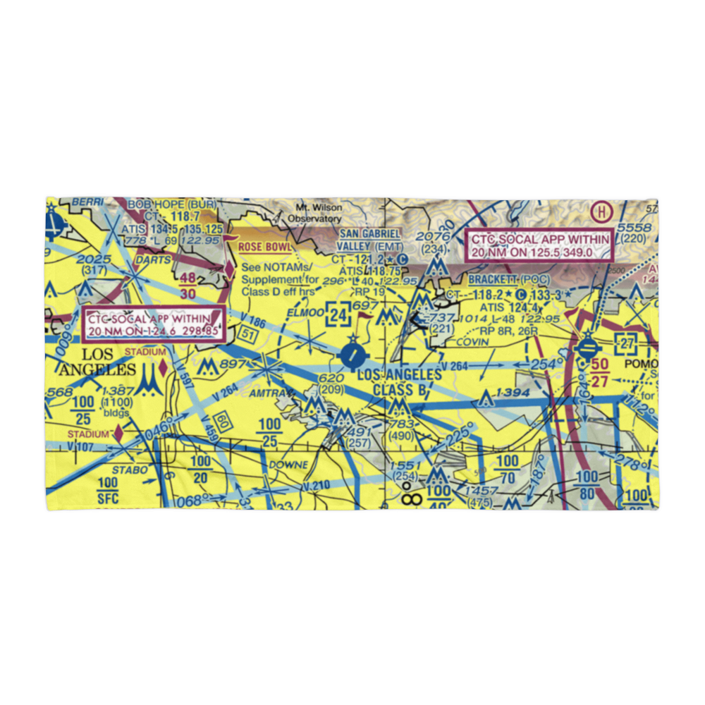 San Gabriel Valley Airport (EMT) VFR Sectional Towel 