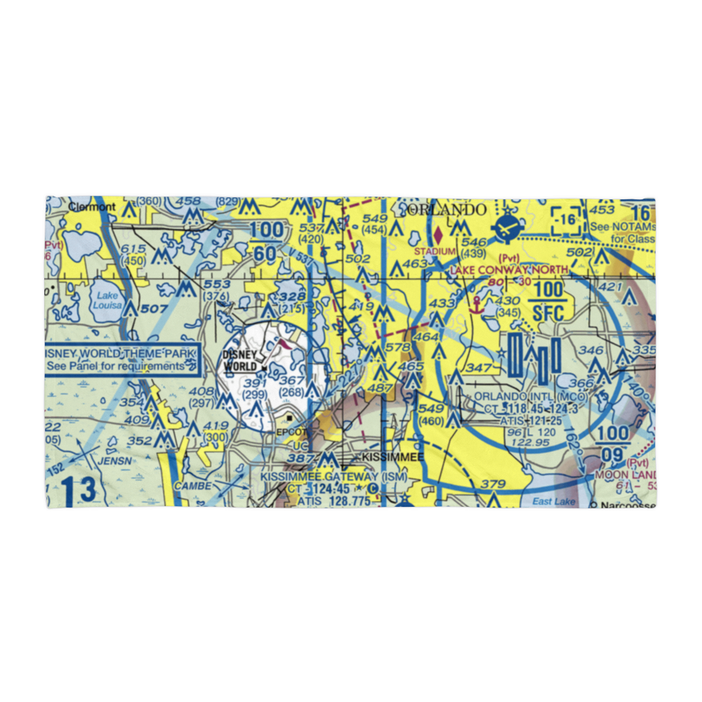 Sand Lake Seaplane Base (98FL) VFR Sectional Towel 
