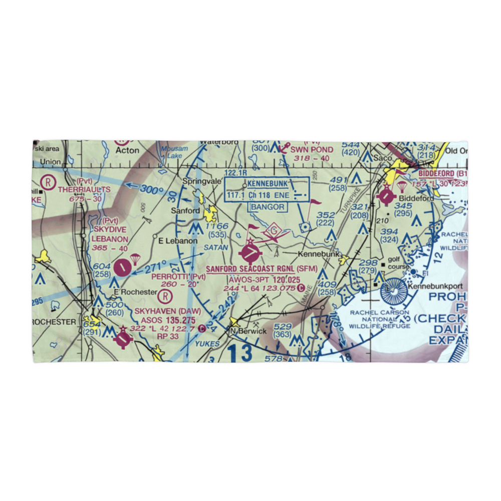 Sanford Seacoast Regional Airport (SFM) VFR Sectional Towel 