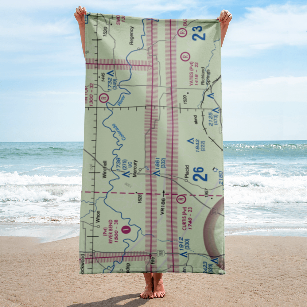 Santiago Cattle Company Airport (XS78) VFR Sectional Towel 