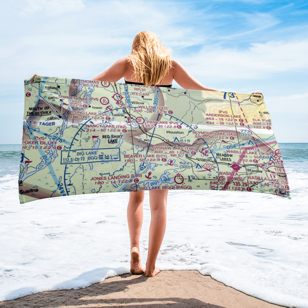 Satterbergs Airport (13AK) VFR Sectional Towel 