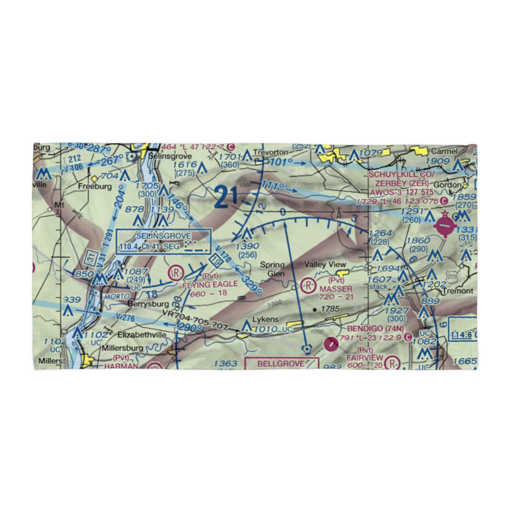 Schadels Airport (1PA9) VFR Sectional Towel 