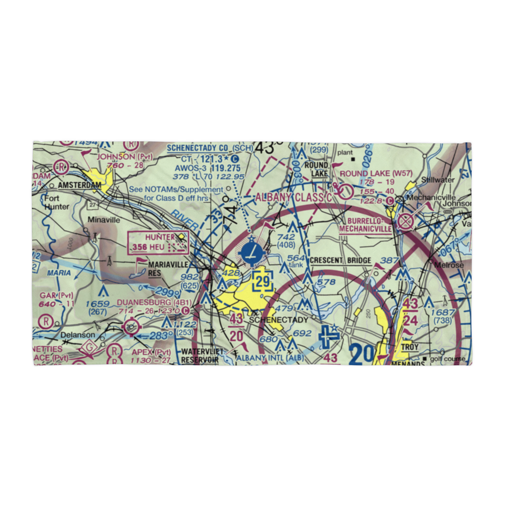 Schenectady County Airport (SCH) VFR Sectional Towel 