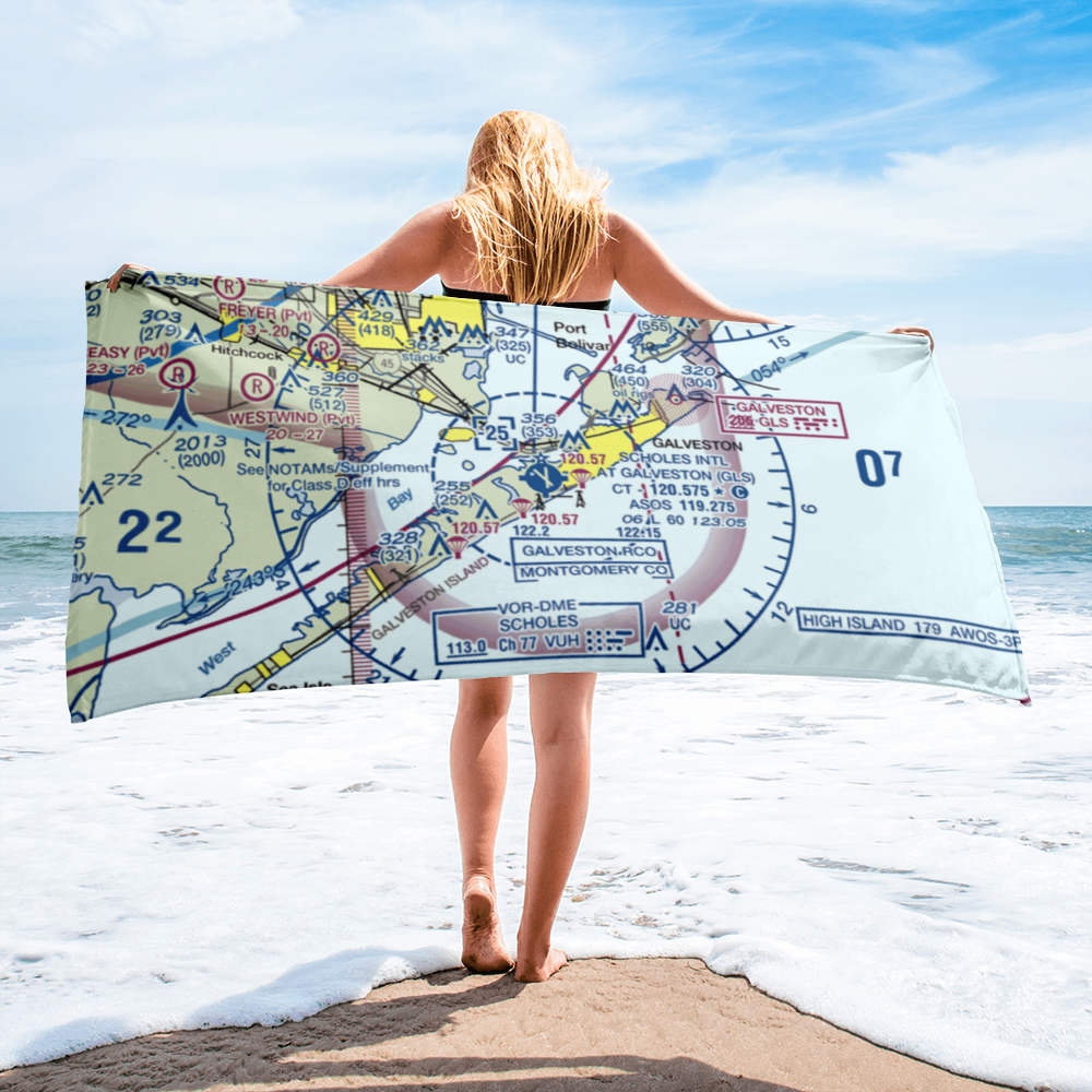 Scholes International At Galveston Airport (GLS) VFR Sectional Towel 