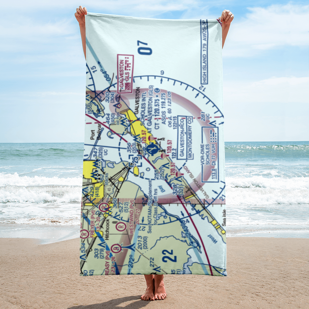 Scholes International At Galveston Airport (GLS) VFR Sectional Towel 