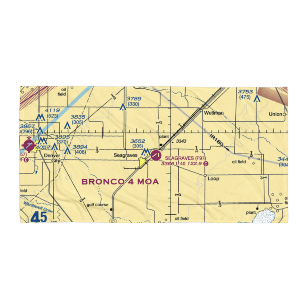 Seagraves Airport (F97) VFR Sectional Towel 