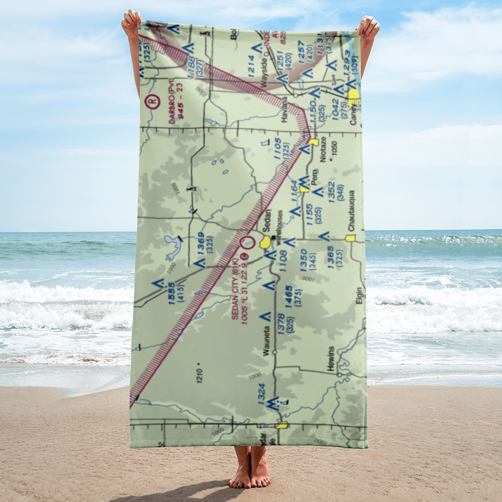 Sedan City Airport (61K) VFR Sectional Towel 