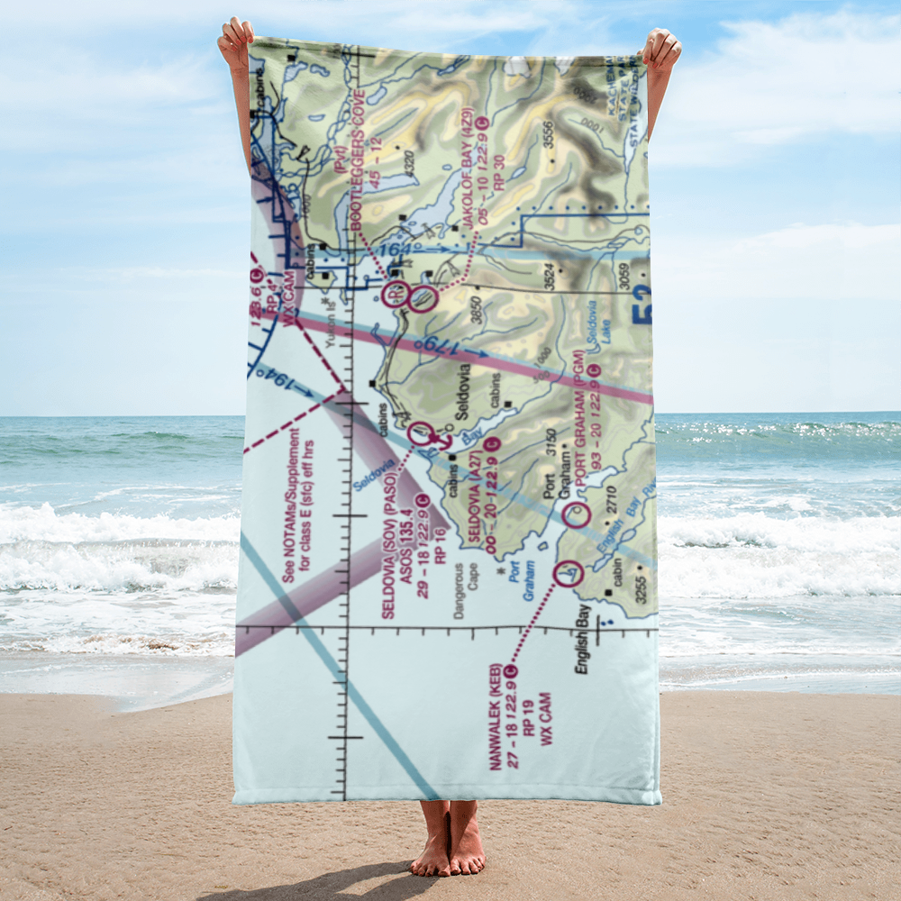 Seldovia Seaplane Base (A27) VFR Sectional Towel 