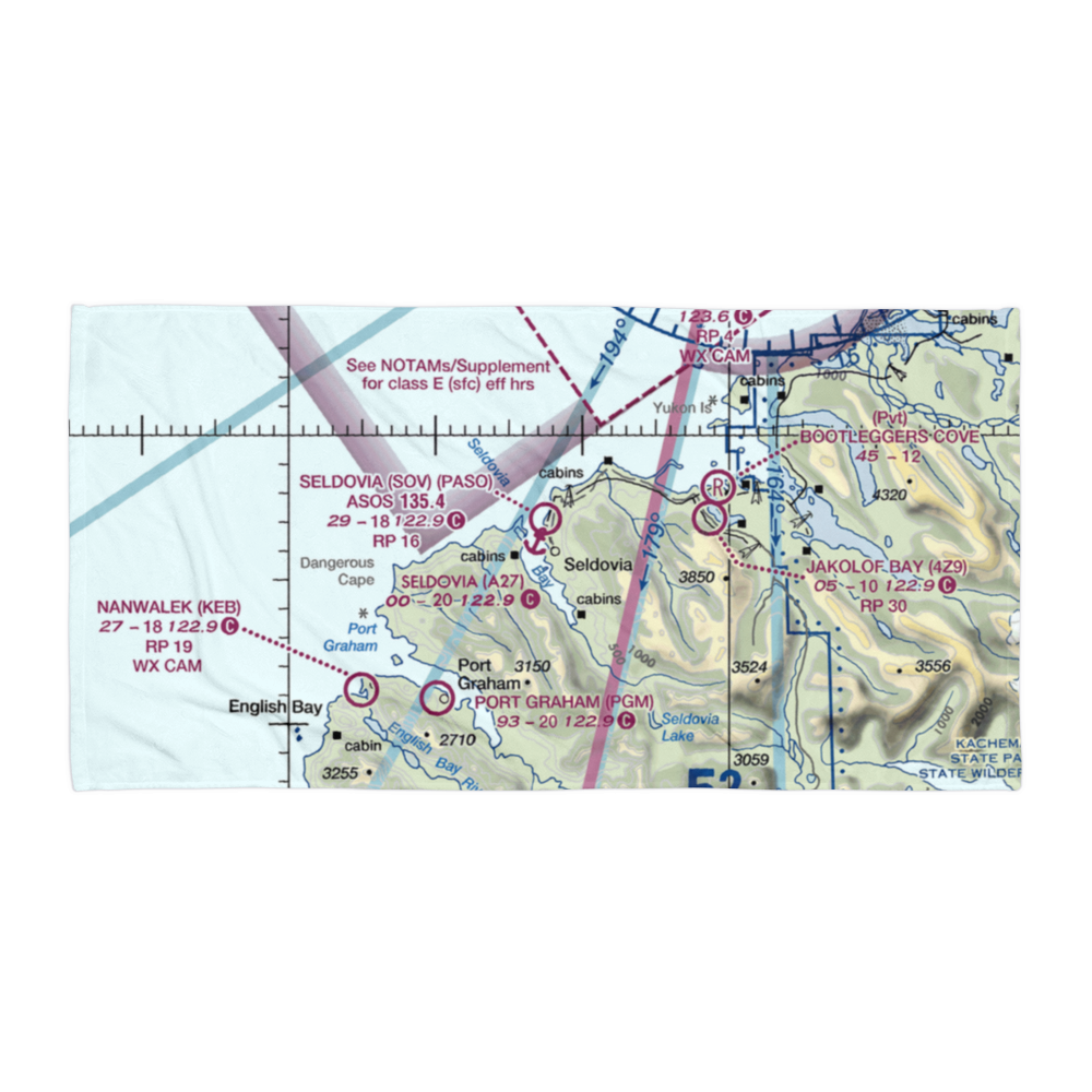 Seldovia Seaplane Base (A27) VFR Sectional Towel 