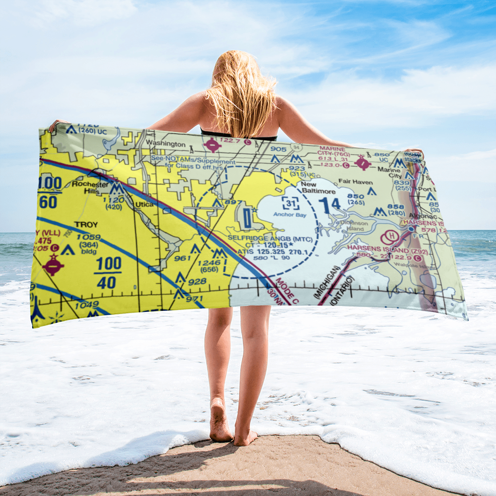 Selfridge Air National Guard Base Airport (MTC) VFR Sectional Towel 