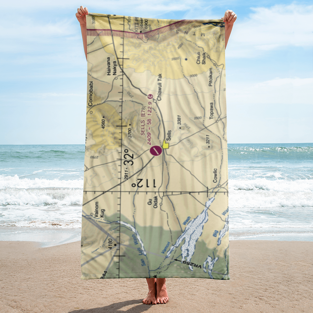 Sells Airport (E78) VFR Sectional Towel 