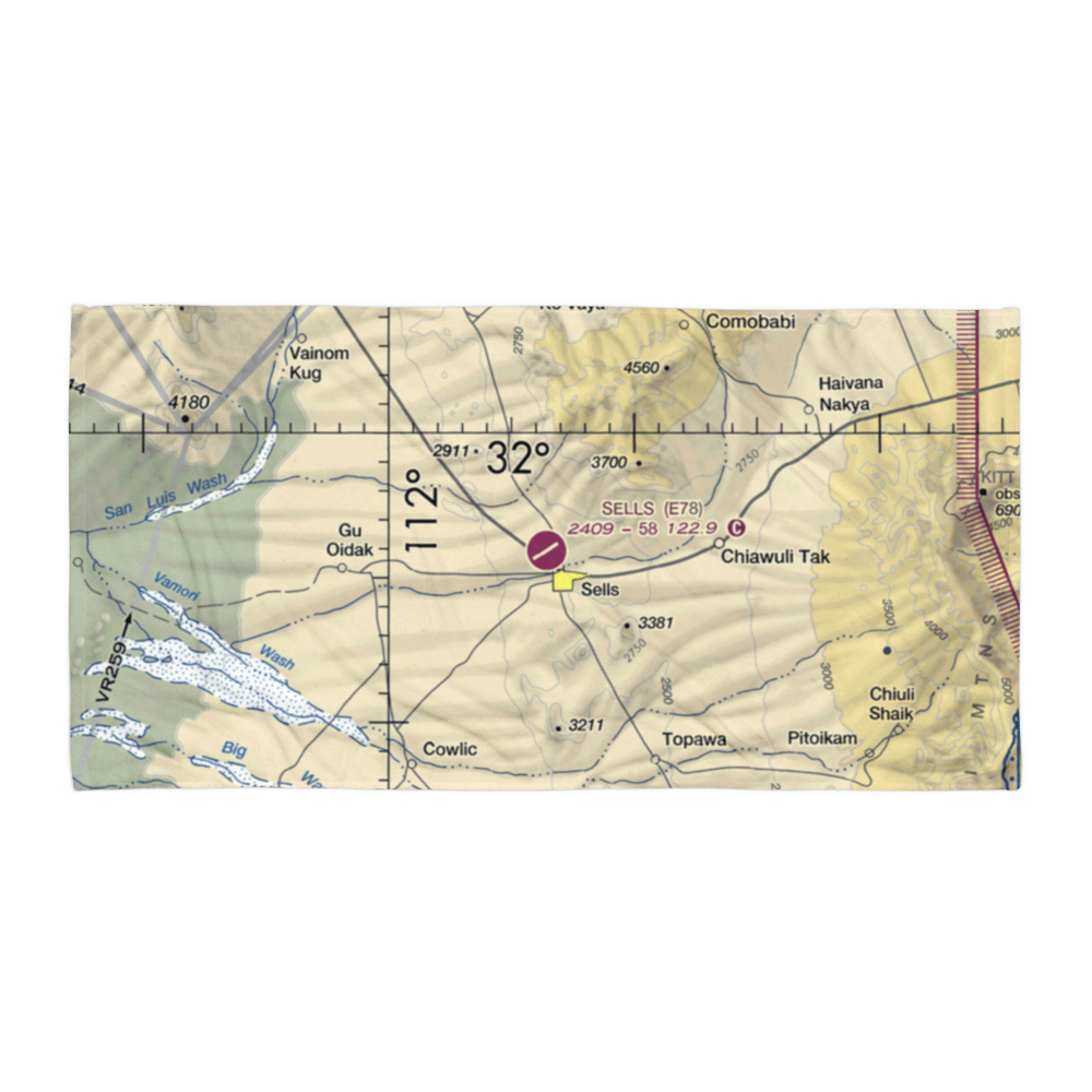 Sells Airport (E78) VFR Sectional Towel 