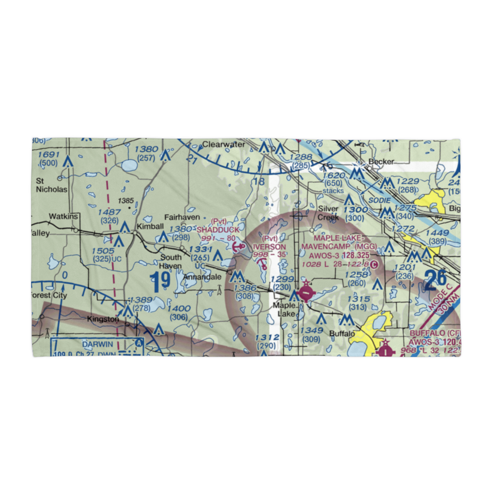 Shadduck Seaplane Base (3MN0) VFR Sectional Towel 
