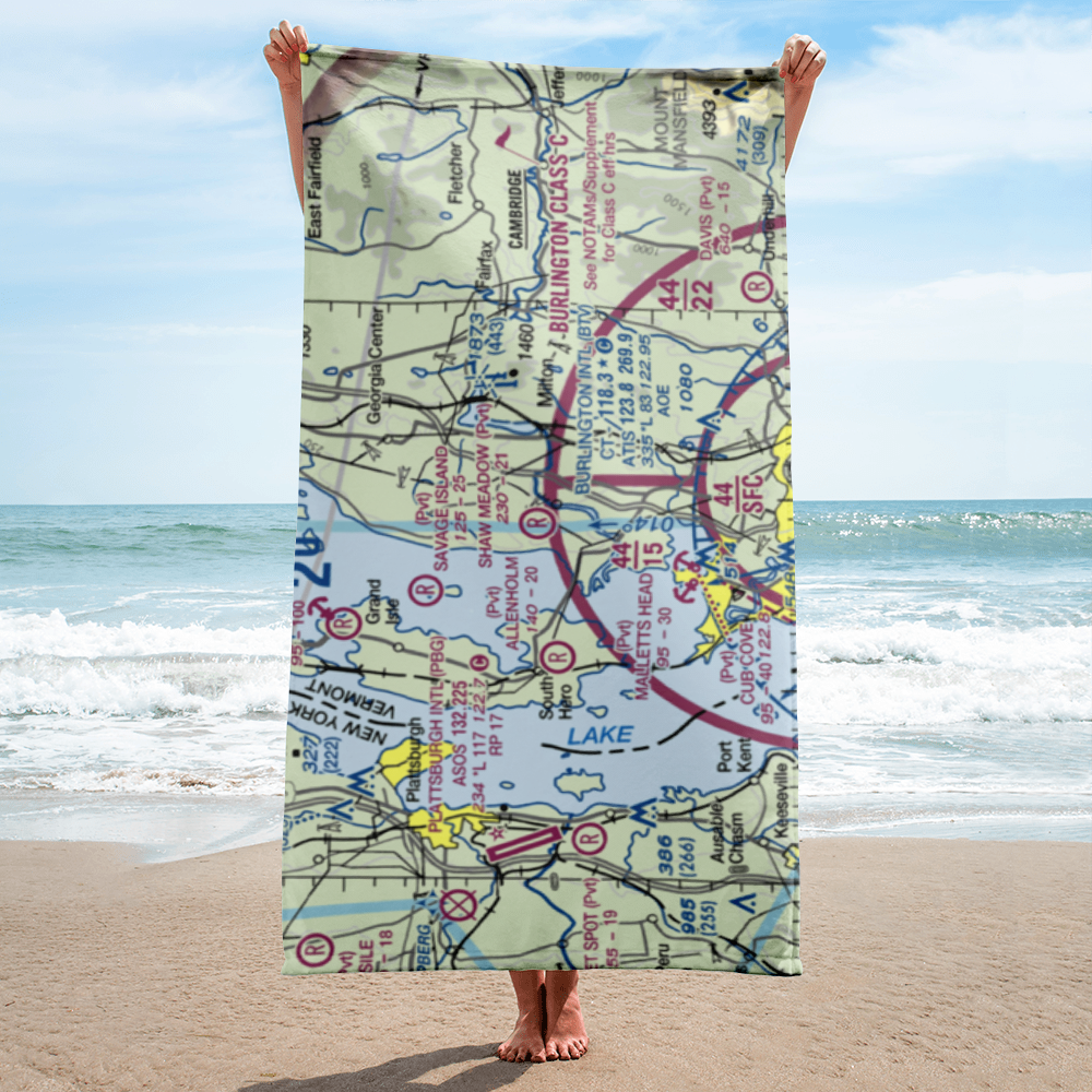 Shaw Meadow Airport (VT52) VFR Sectional Towel 