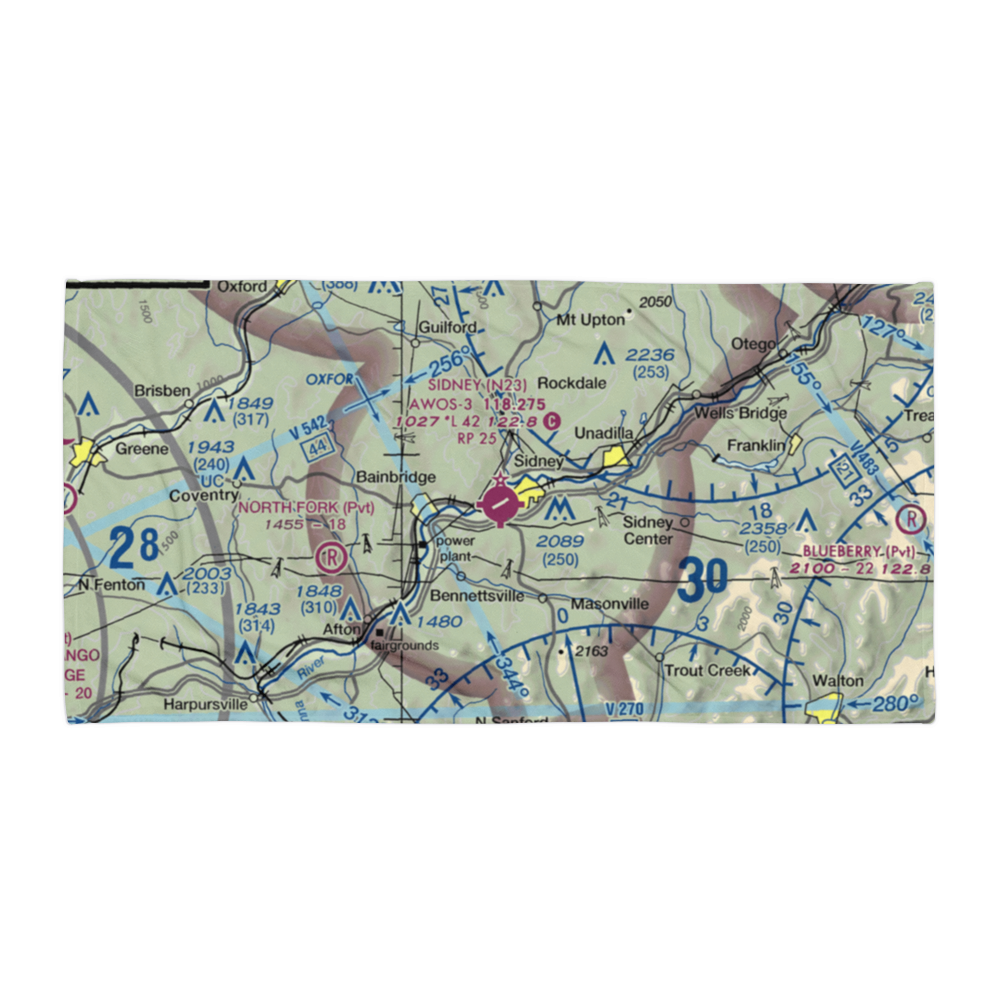 Sidney Municipal Airport (N23) VFR Sectional Towel 