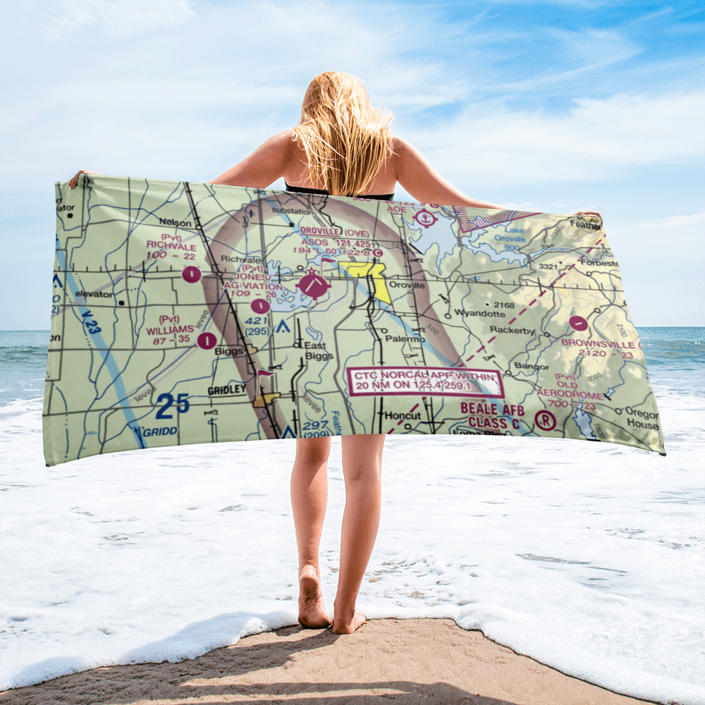 Siller Bros Inc Airport (97CL) VFR Sectional Towel 