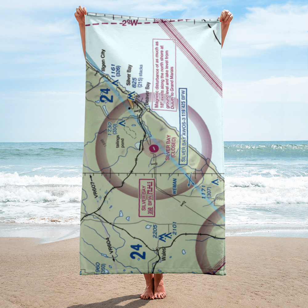 Silver Bay Municipal Airport (BFW) VFR Sectional Towel 